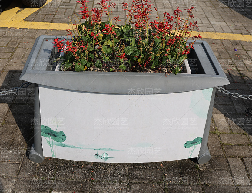 荷叶田田定制花箱浙江不锈钢案例